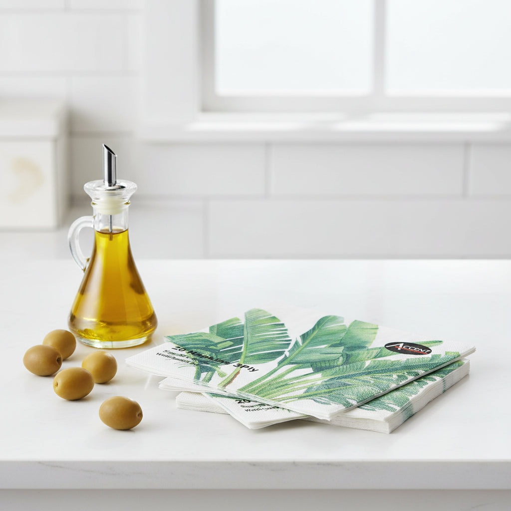 Tropical Leaves Design Luncheon Napkins