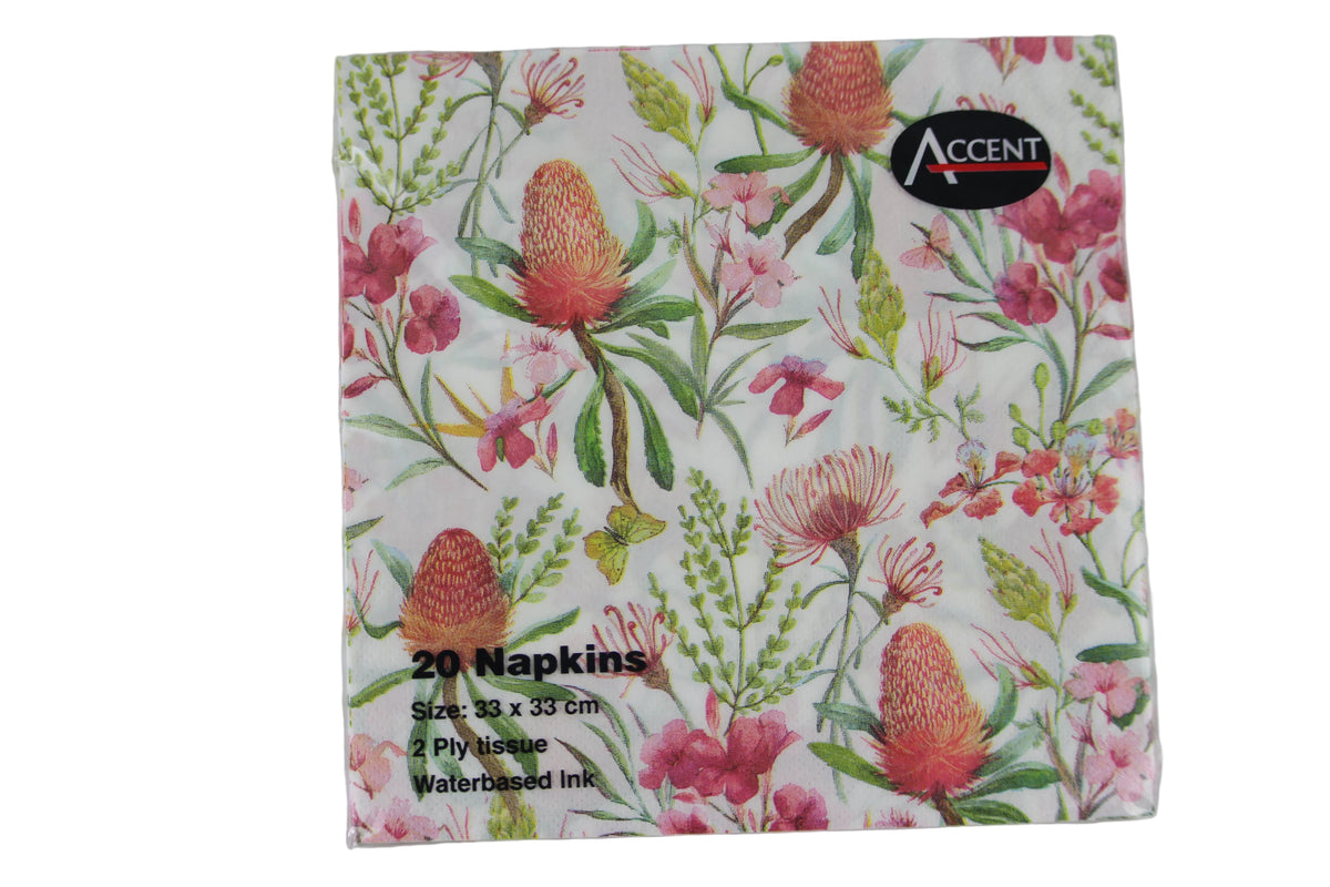 Australian botanical napkins for modern table styling