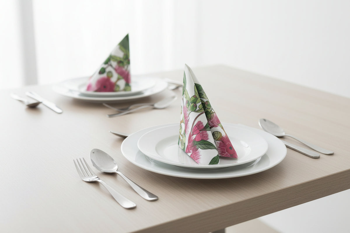 Stylish Australian native themed napkins for kitchen and dining