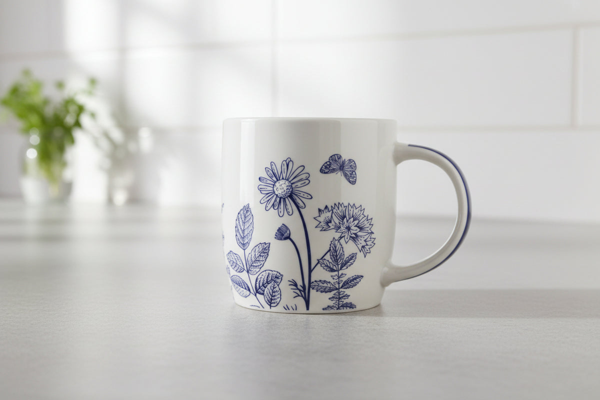 Blue Floral Mug