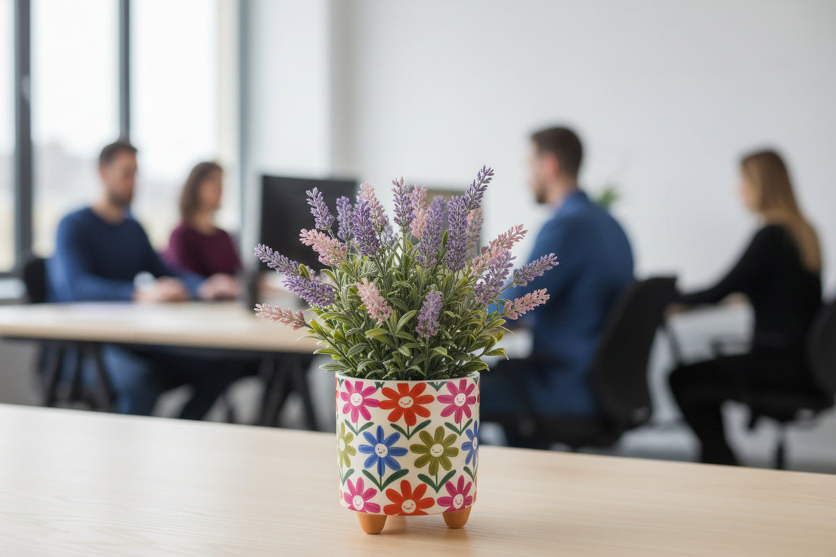 mini flower print succulent pot