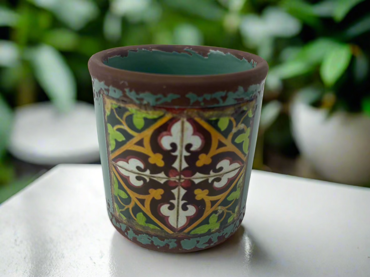 moroccan pot plant Moroccan Ceramic Round Pot - Small | Vibrant Handcrafted Planter