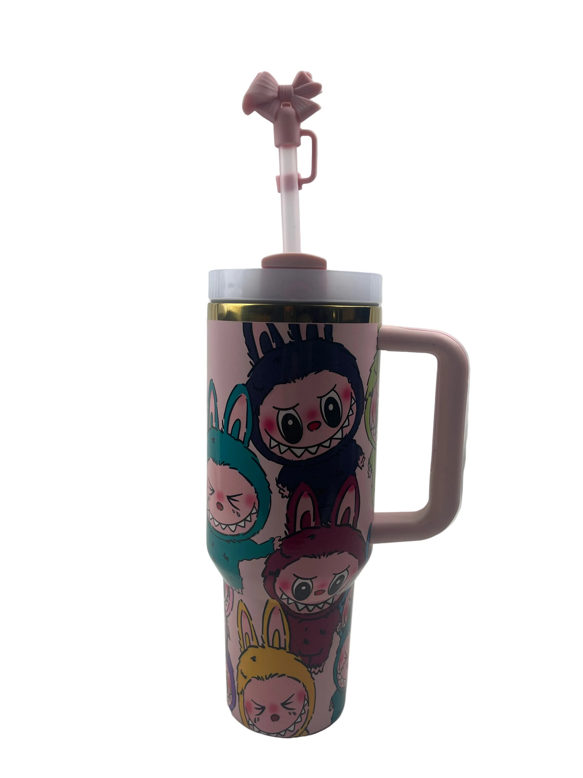 colour full tumbler with labubu carton 