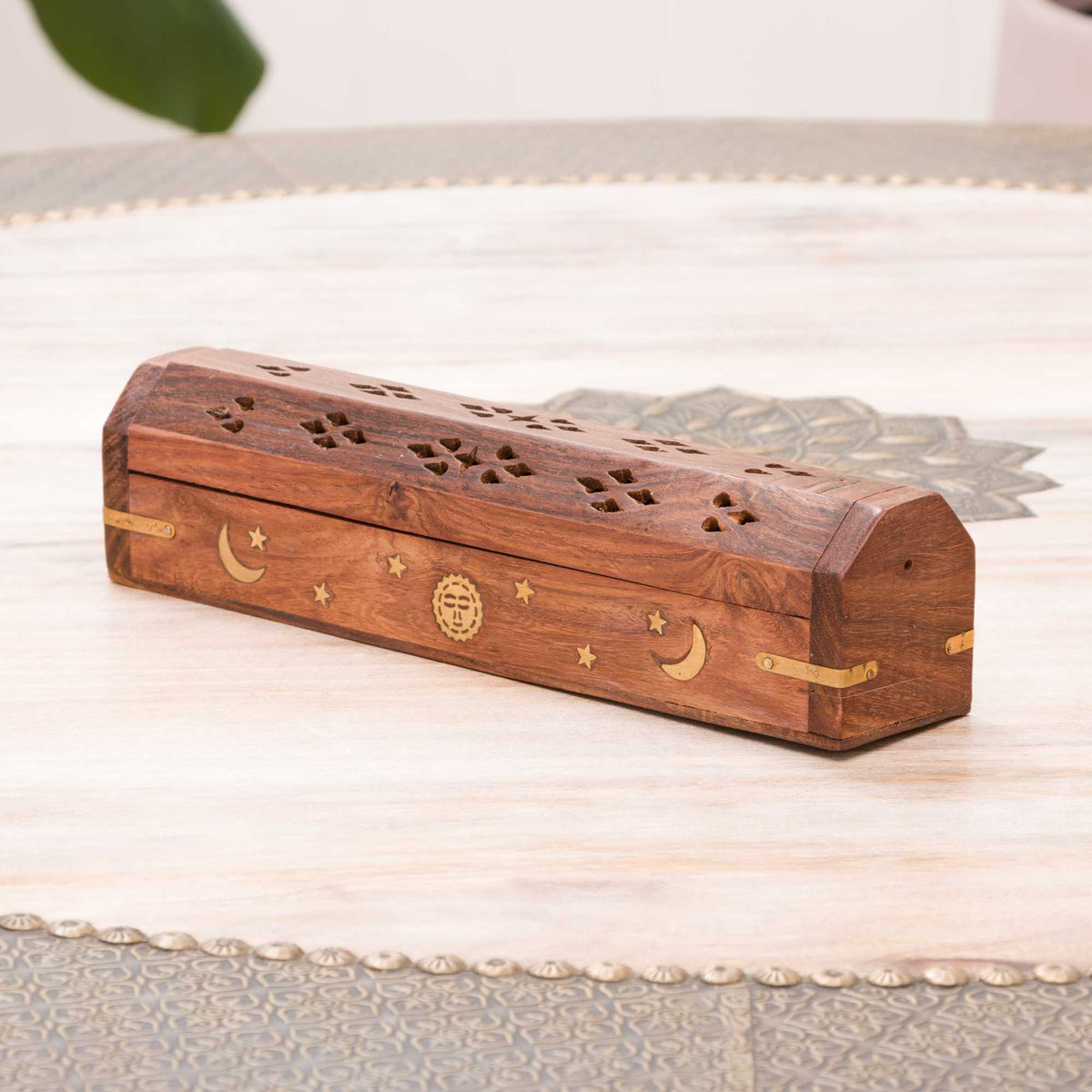 INCENSE HOLDER - HAND CARVED BOX