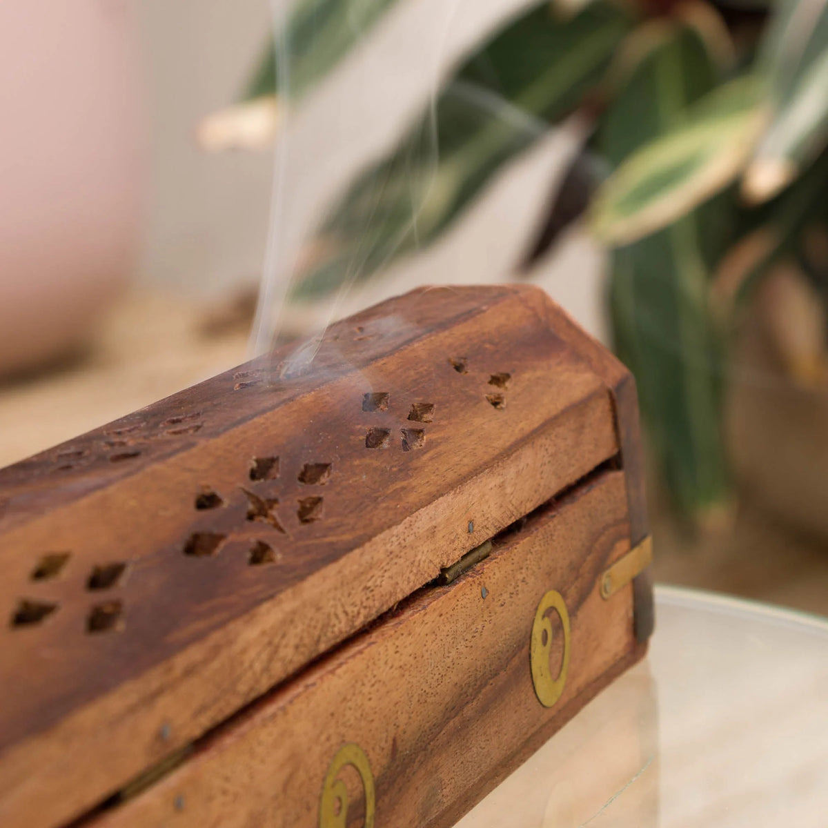 INCENSE HOLDER - HAND CARVED BOX