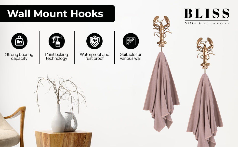 Lobster Brass Wall Hook