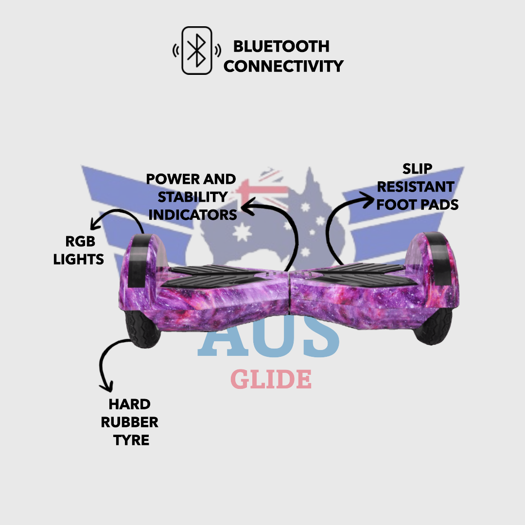 Australia Hoverboard 8 inch Wheel Lamborghini Style Hoverboard Scooter - Purple Galaxy