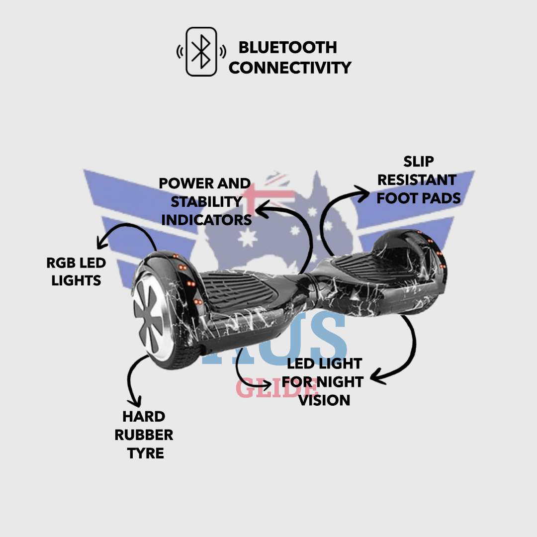 Hoverboard Electric Scooter 6.5 inch - Lightening Black
