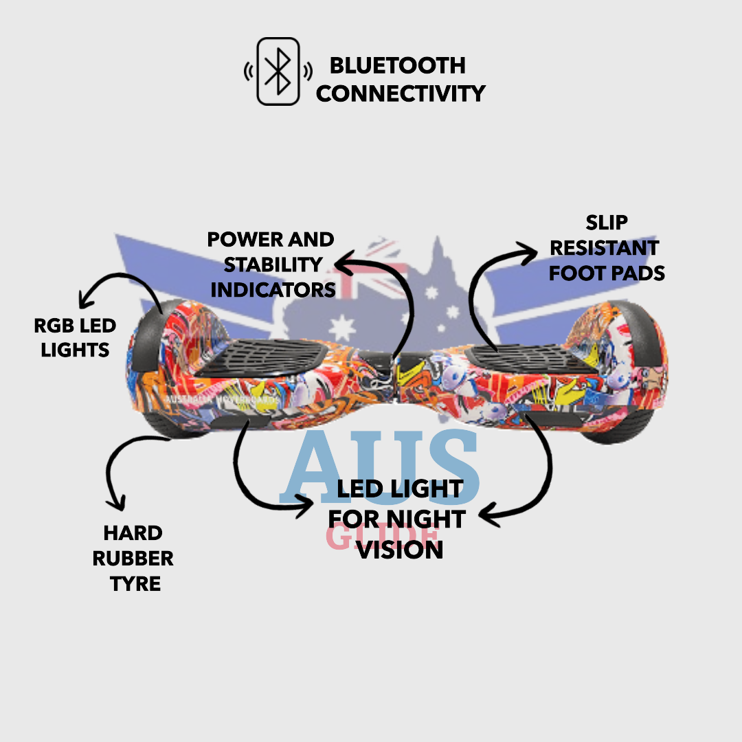 6.5 inch Hoverboard ~ Orange Graffiti Style