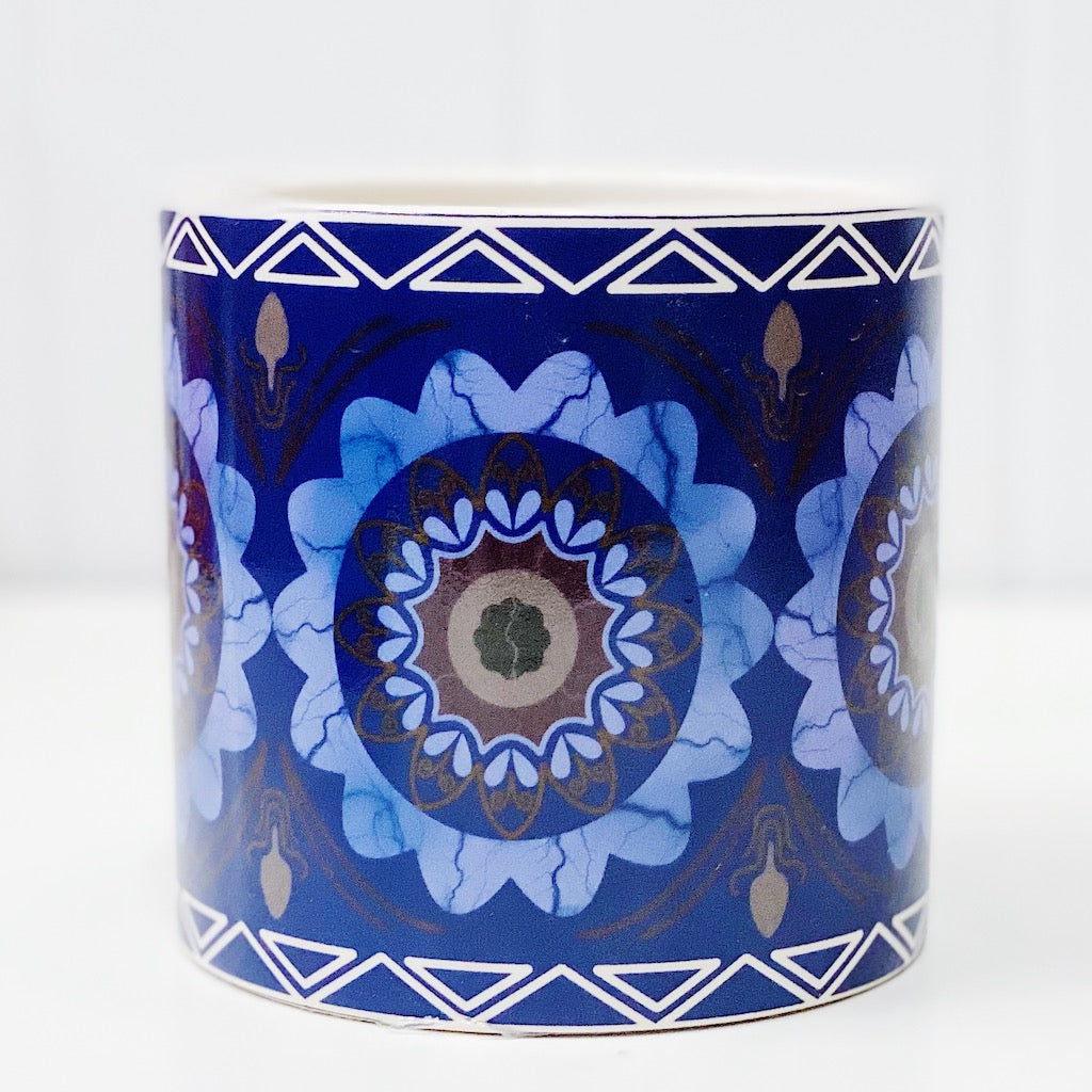 Our gorgeous Large Nyla Pots create a unique style with bold shapes and bright shades of blues, reds and browns - Style E - Drainage hole and plug perfect for indoor and outdoor use - Available in 6 styles Measures: 13.5x13.5x12.cm - Ceramic | Bliss Gifts & Homewares | Unit 8, 259 Princes Hwy Ulladulla | South Coast NSW | Online Retail Gift & Homeware Shopping | 0427795959, 44541523
