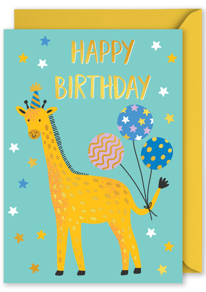 Foiled Blank Vertical Card Giraffe