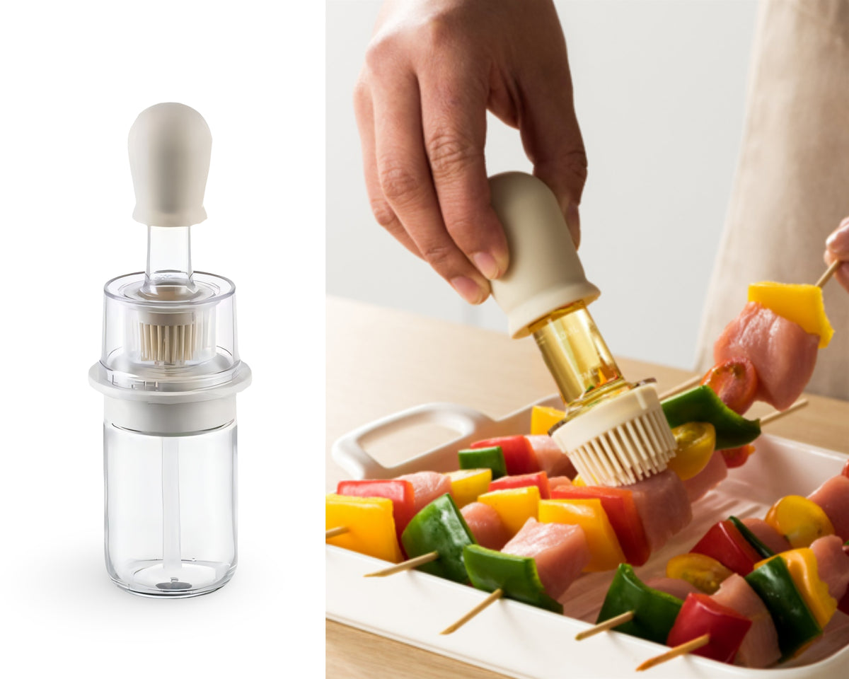 GLASS OIL DISPENSER W BRUSH 180ML