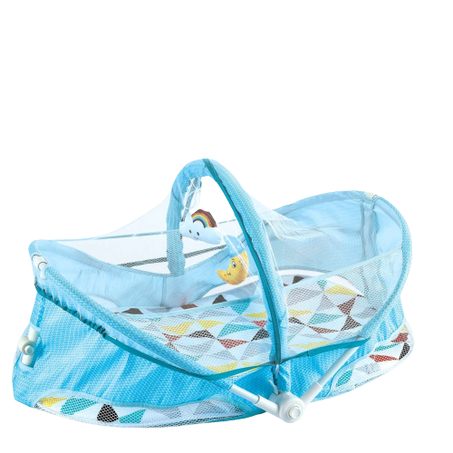 Blue Portable Folding Baby Bed | Travel Crib Australia