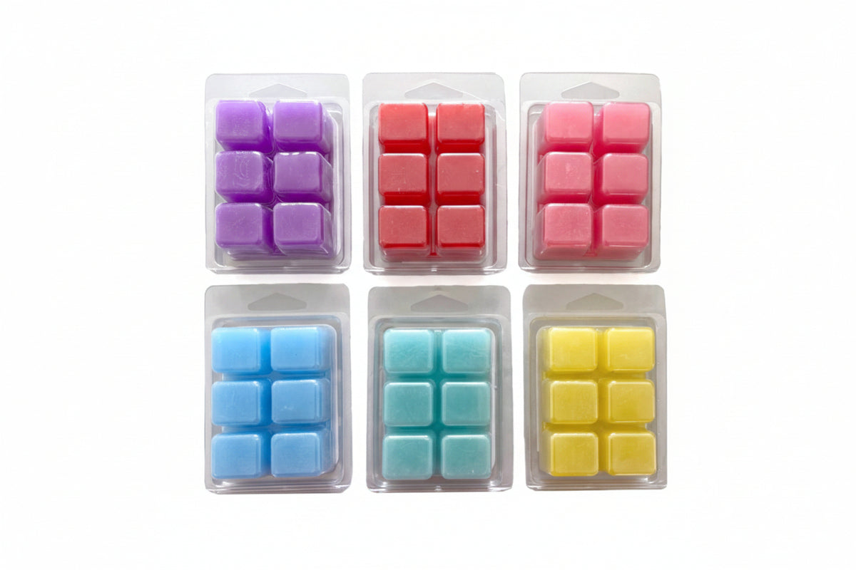 SCENTED CANDLE MELT PK6 ASST COLS