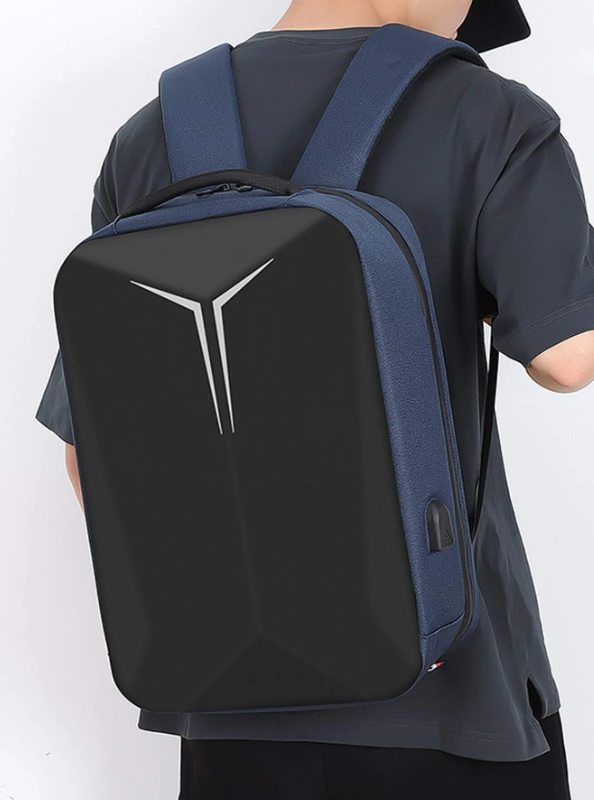 Blue Travel Laptop Backpack with USB Charging Port