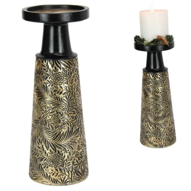 Black &amp; Gold Antique Candle Holder