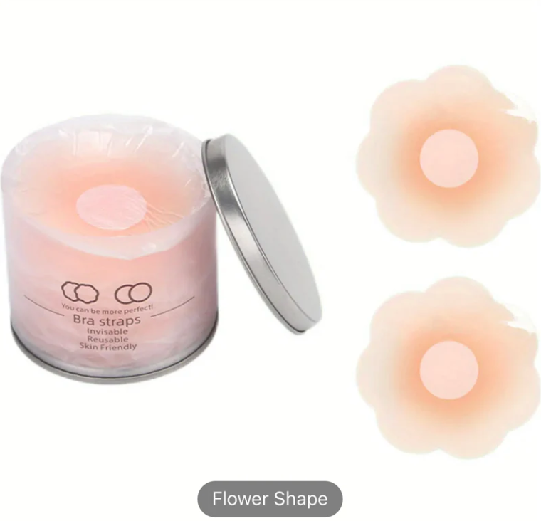 Reusable nipple cover flower and Round shape - 6 set