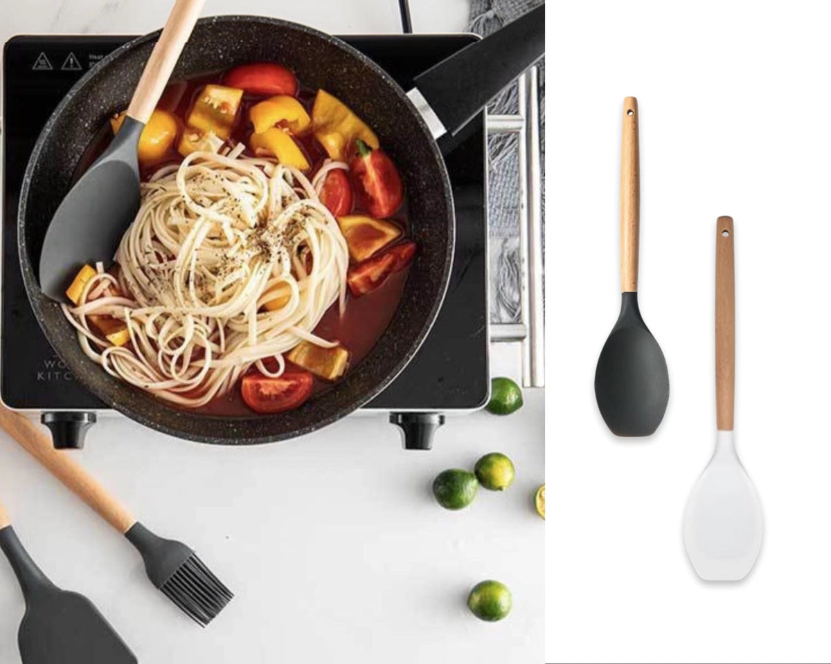 ACCENT SILICONE SPOON SPATULA 32X6.7CM 2 ASST