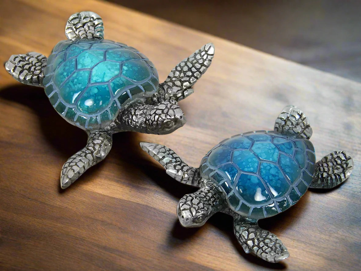 Blue and Silver Turtle