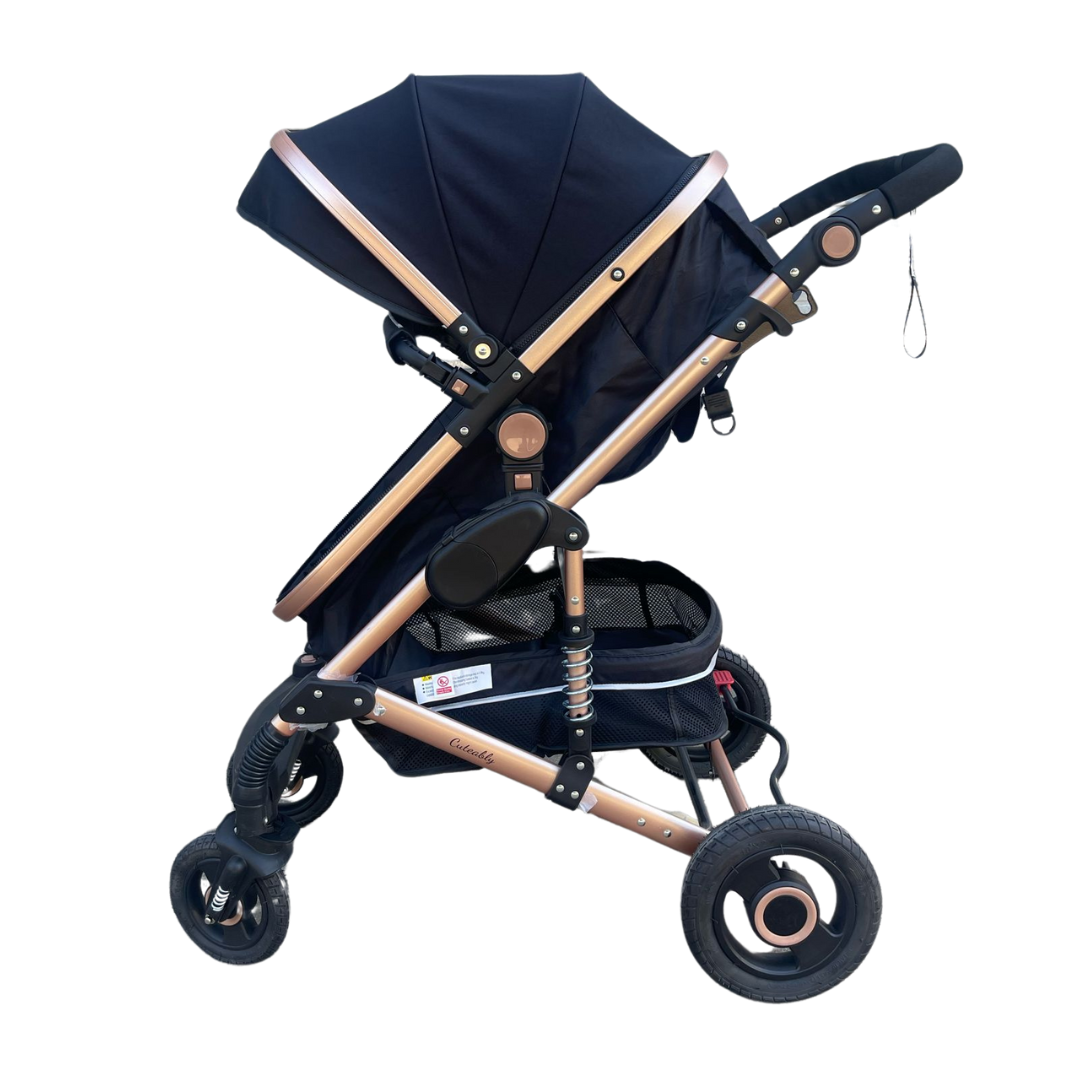 baby bliss stroller Cuteably® 9-in-1 Baby Pram & Bassinet – Black