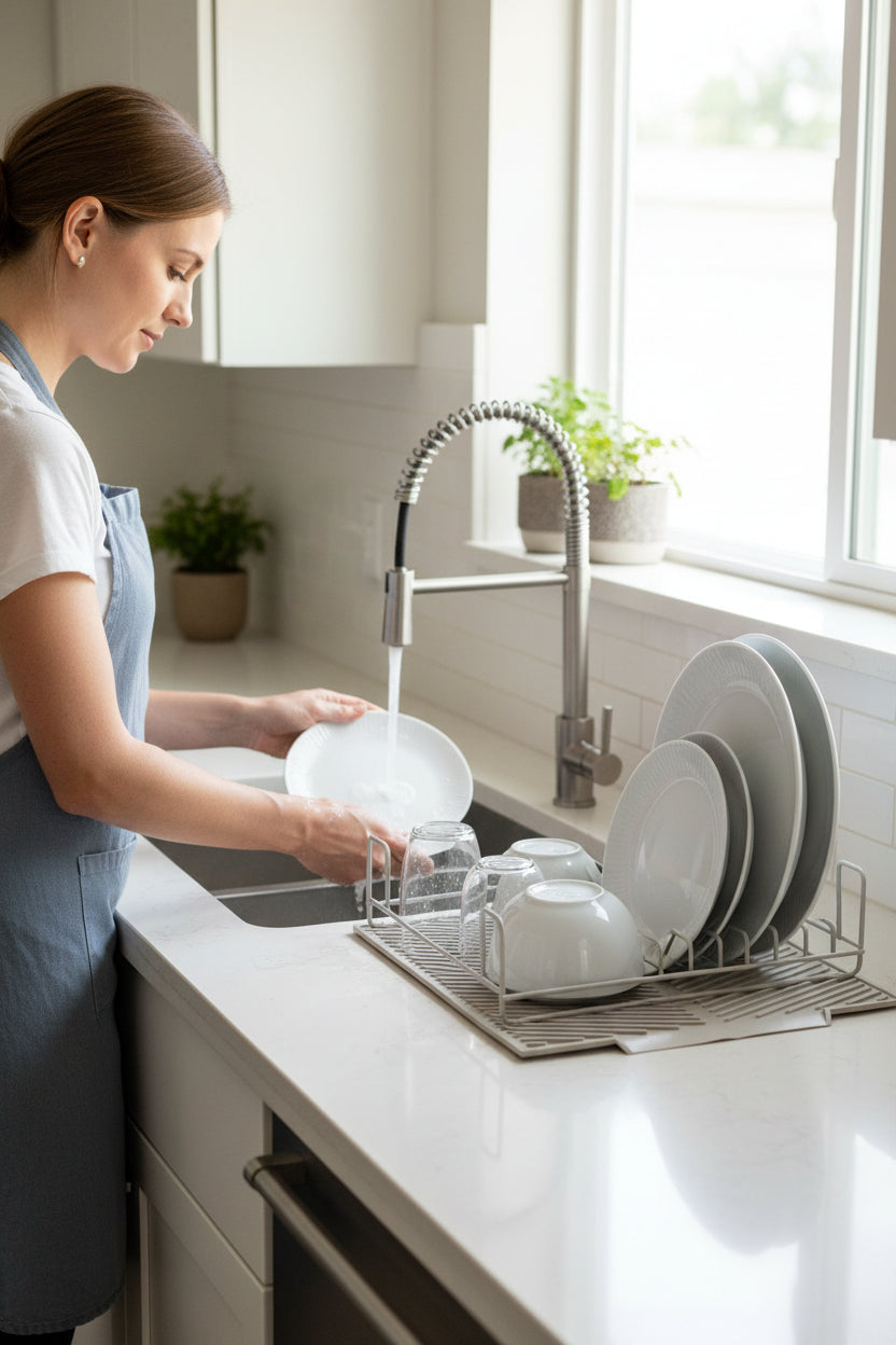 2 PCS SILICONE DISH DRYING RACK 43X33X8CMH