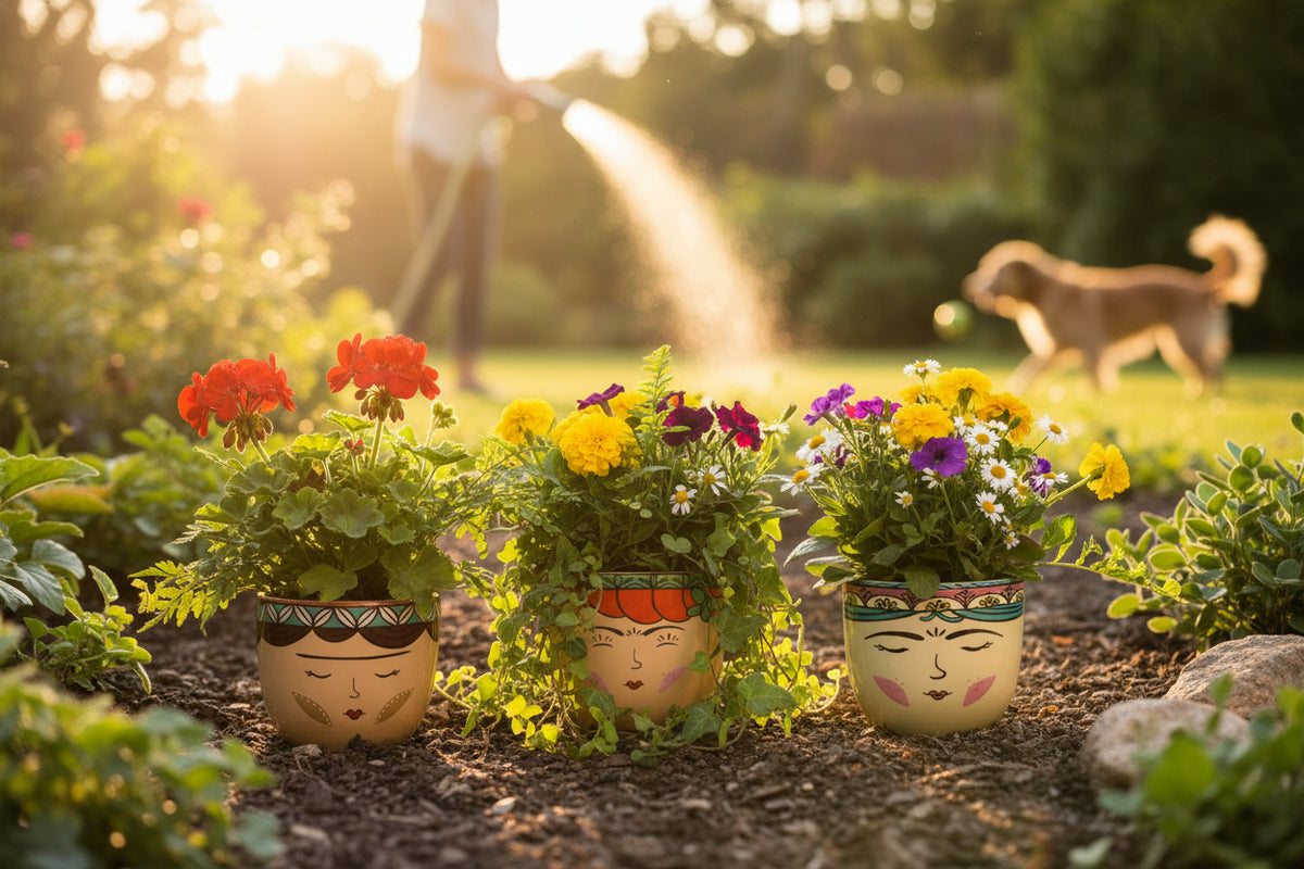 Elegant Face Pattern  Pot