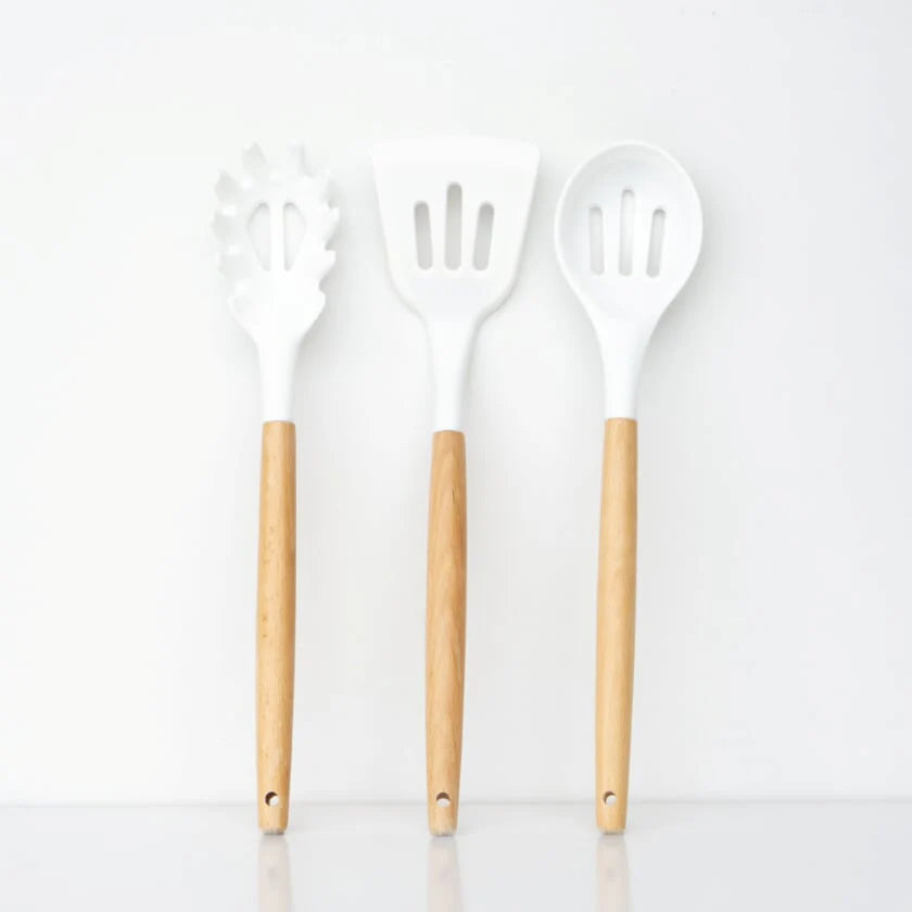 Accent Acacia Handle Silicone Slotted Spoon