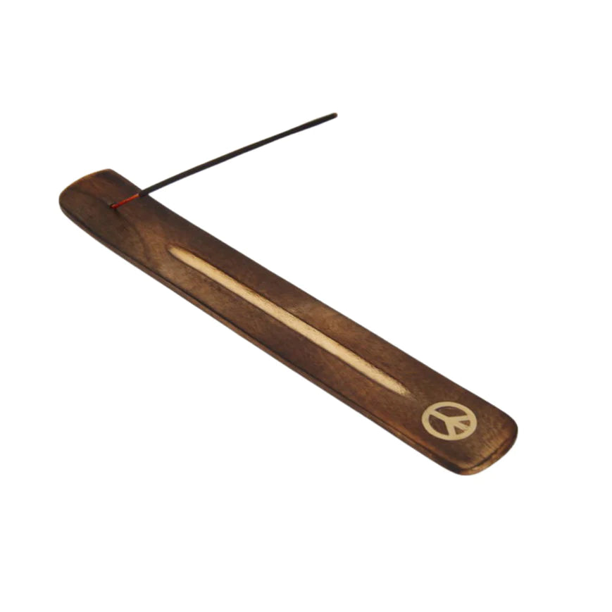 WOODEN INCENSE ASH CATCHER 26CM 6 ASST