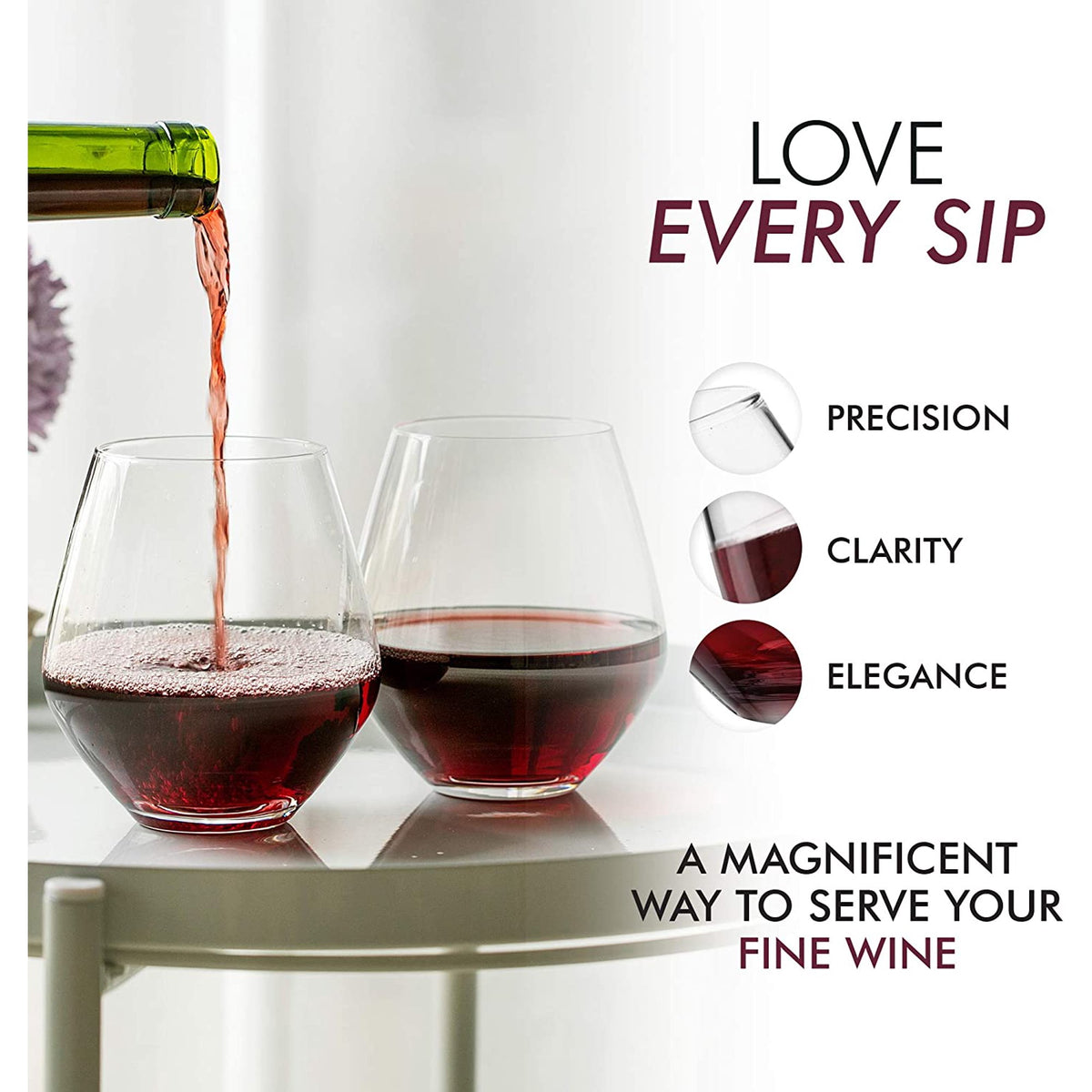 ACCENT Stemless Wine Glasses - 630ml