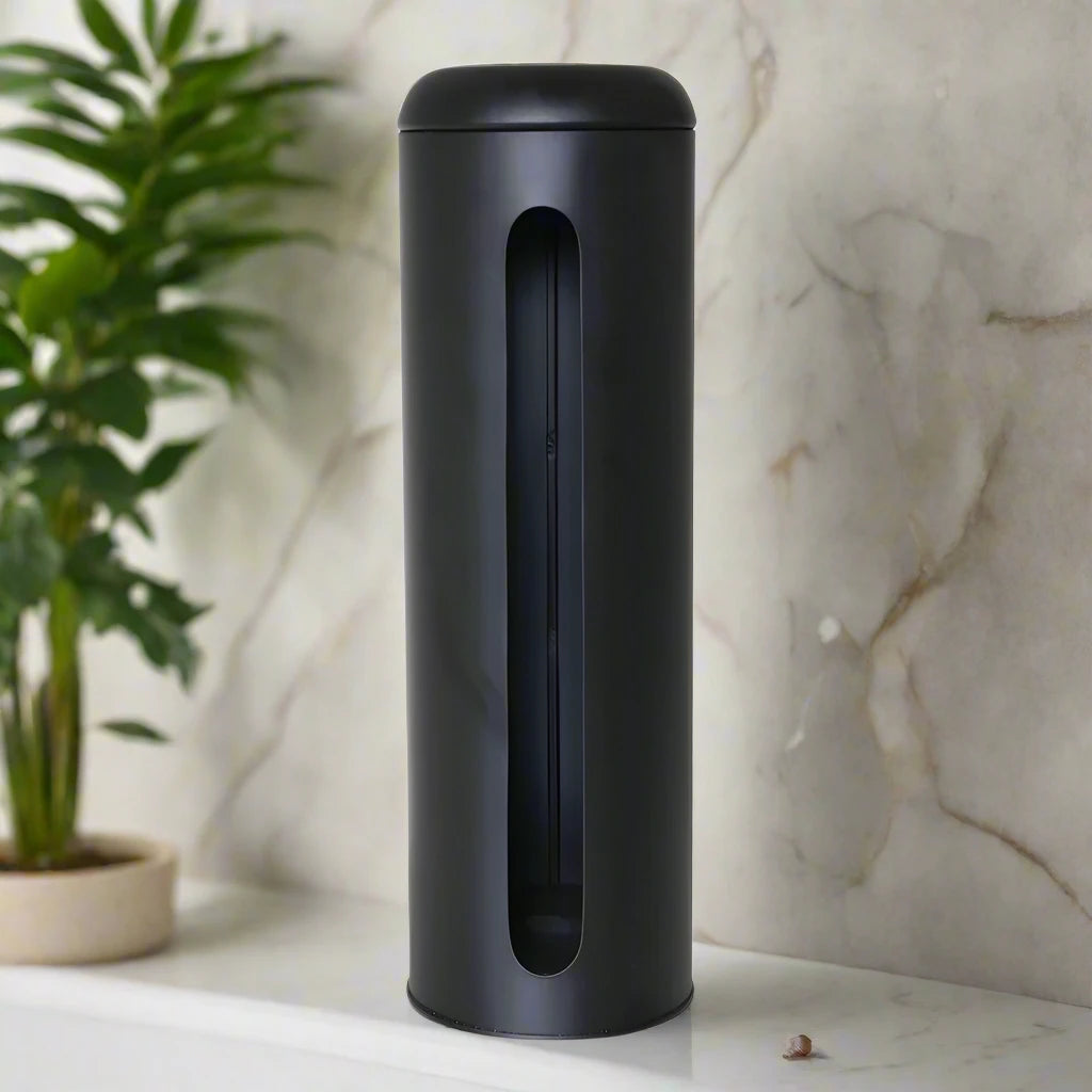 Salt &amp; Pepper Suds Metal Toilet Paper Roll Holder 47x15cm Black
