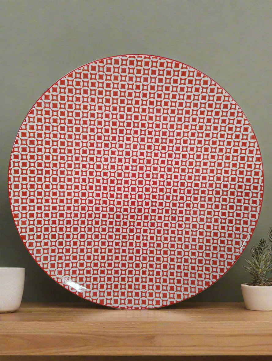 Vintage red moroccan dinner plates australia