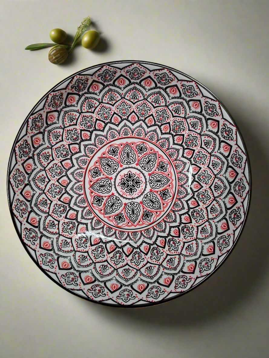 Black Moroccan Style Serving Bowl 