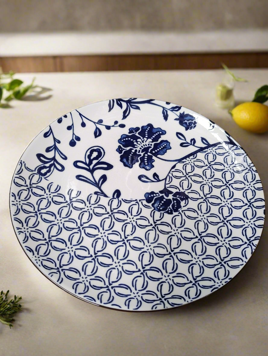 Moroccan Plates blue flower Dinner Plates