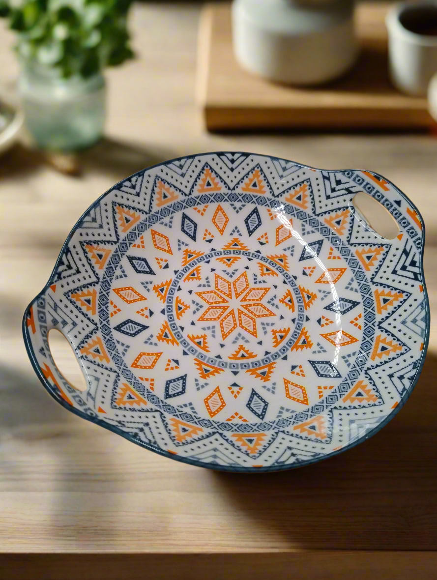 Ceramic Moroccan Handled Bowl