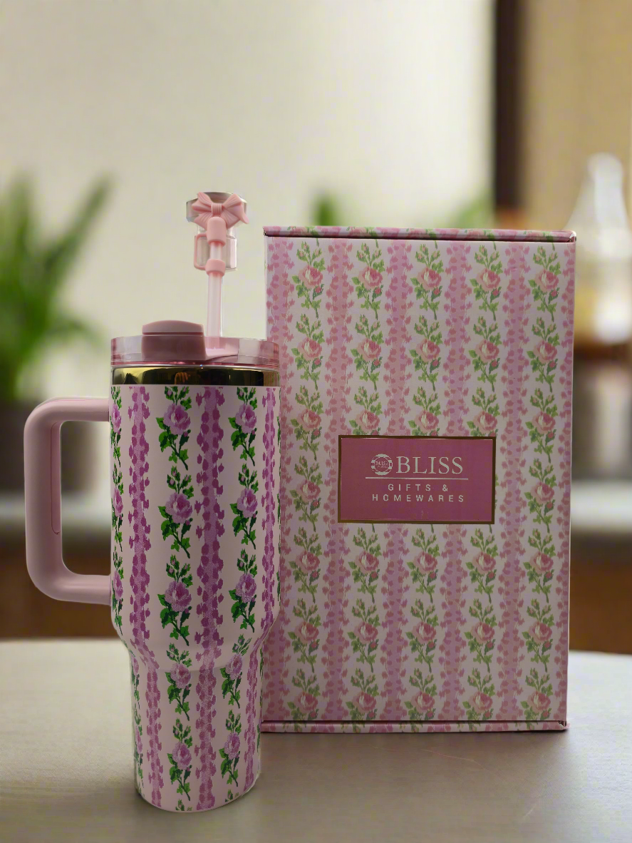 Floral print water bottle

