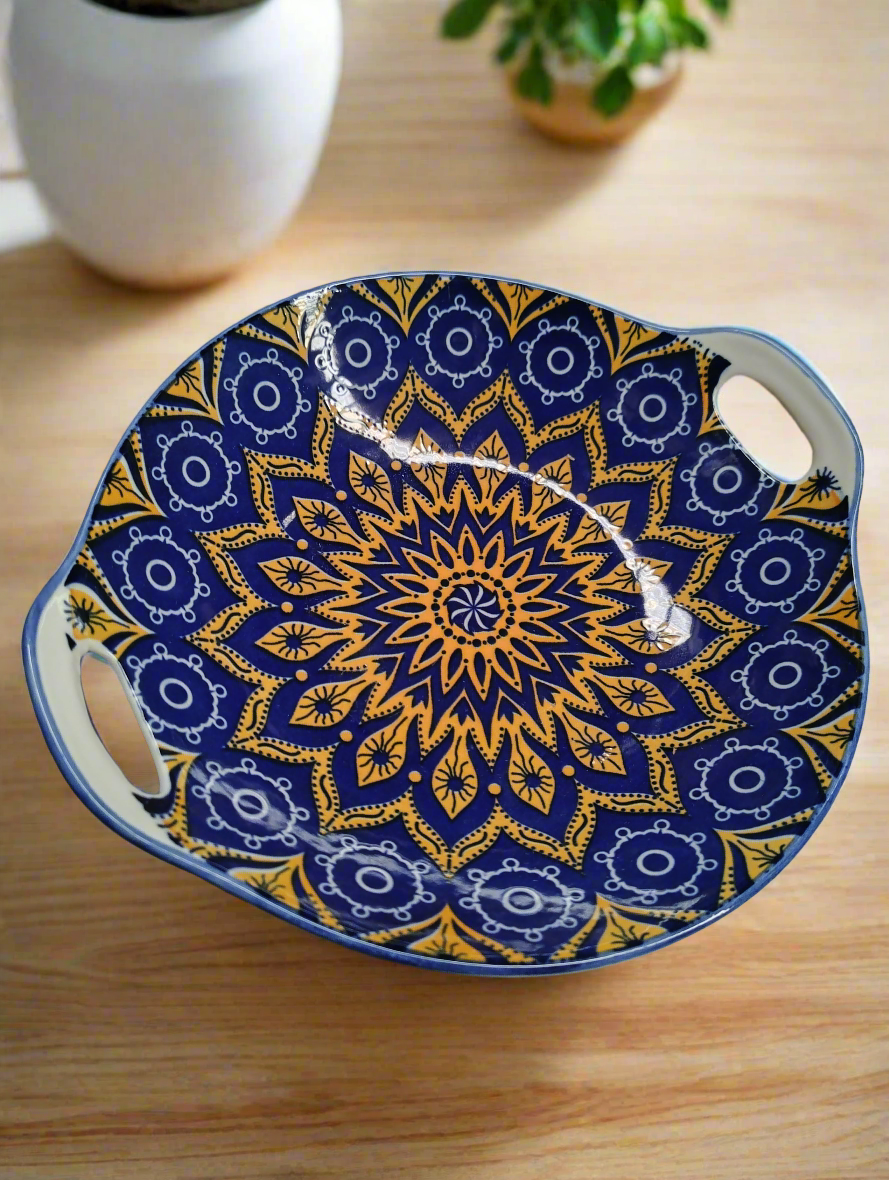 Ceramic Moroccan Handled Bowl