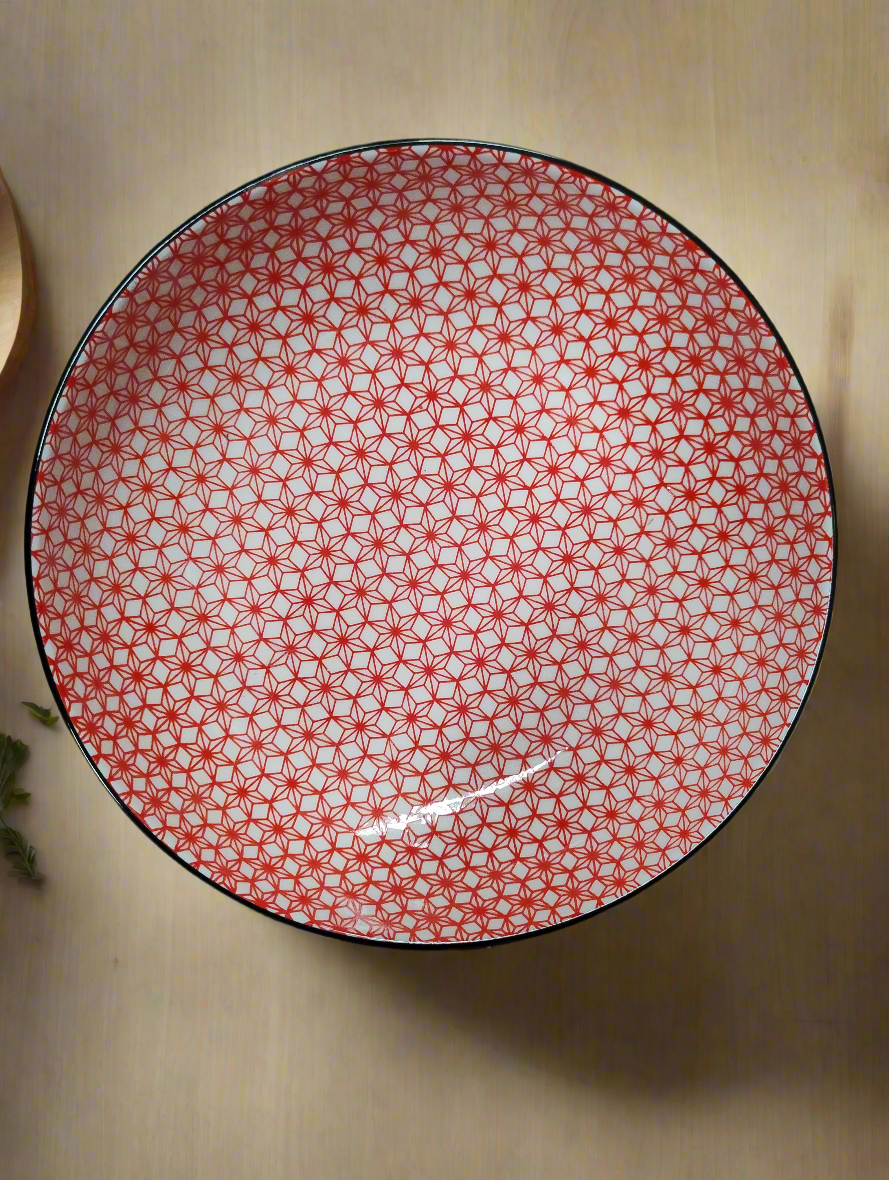 Red Moroccan Salad Serving Bowl