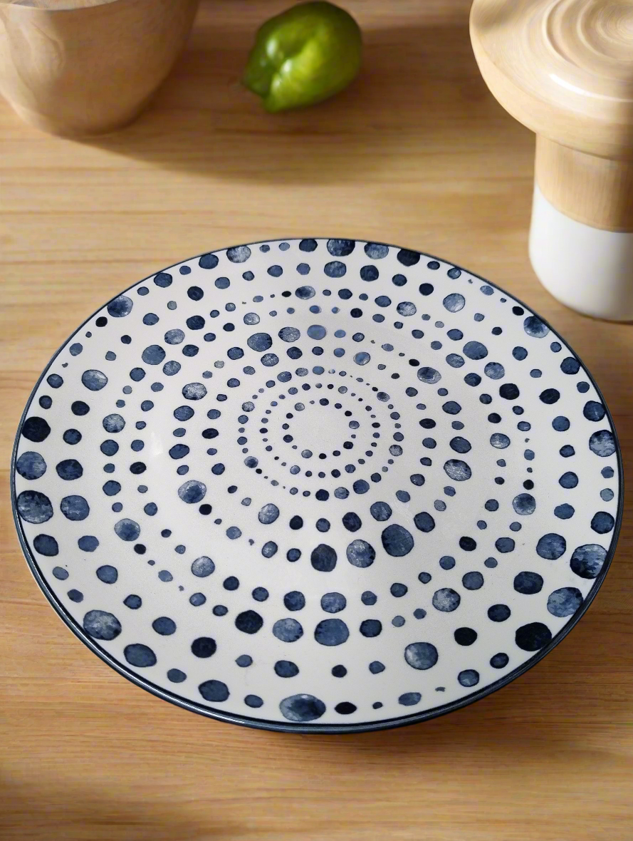 Moroccan Plates 27 cm Dinner Plates blue dots
