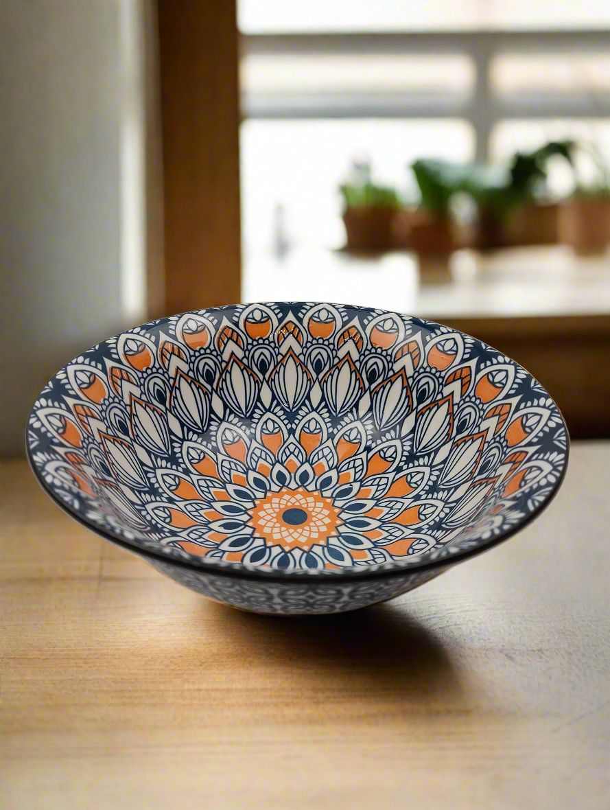 Set of colorful patterned moroccan bowls 