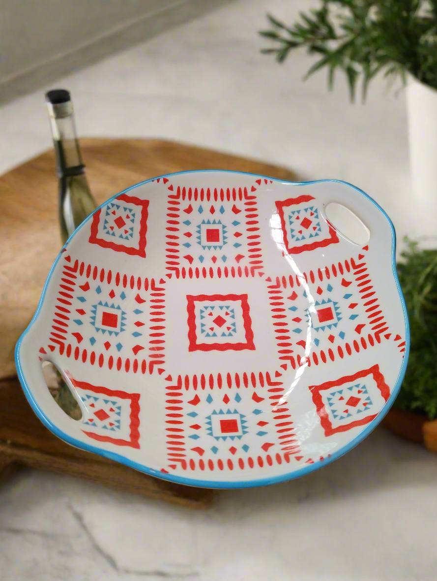 Ceramic Moroccan Handled Bowl
