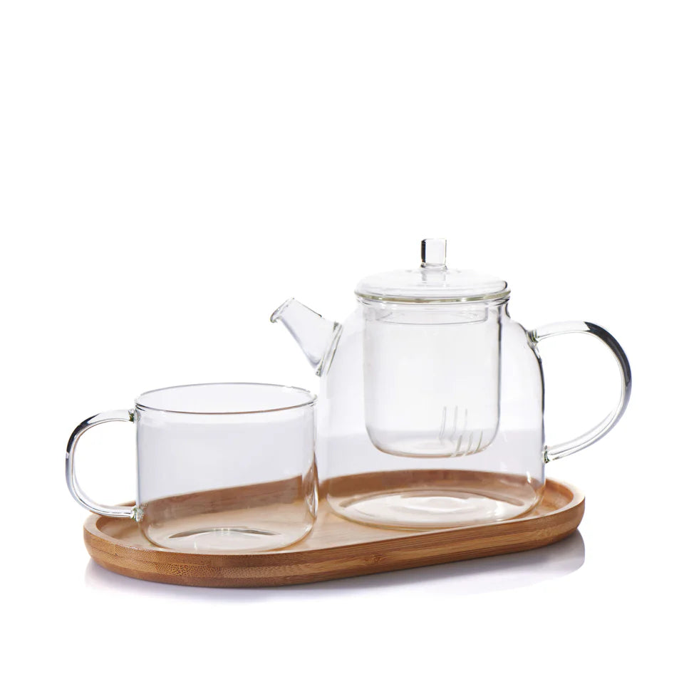 Brew Teapot 500mL &amp; Mug 250mL - 2 Piece - Clear