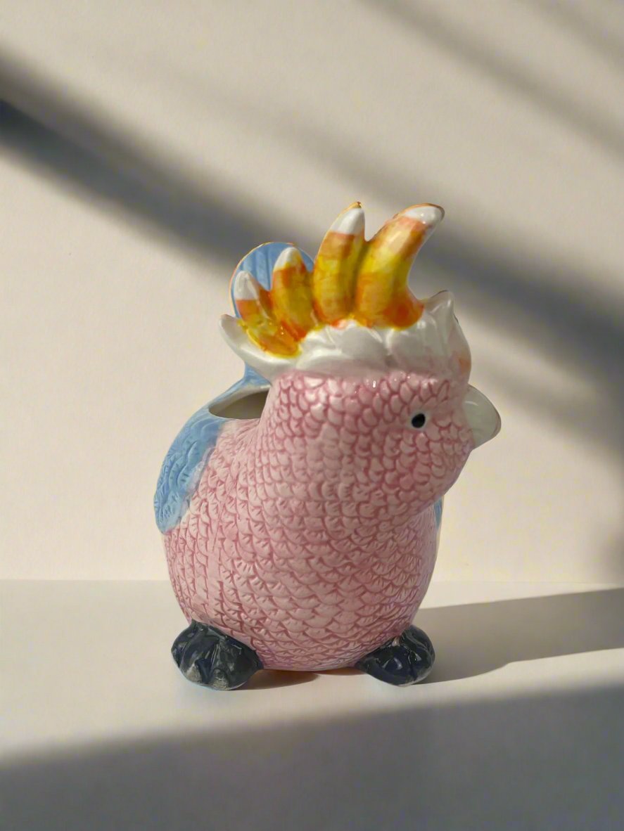Ceramic Cockatoo Planter | Novelty Pot