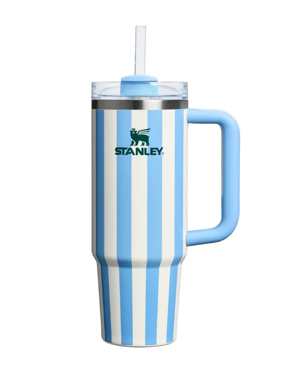 Stanley Quencher H2.0 Flow State Tumbler 40oz Cup - Stanley Cabana Blue Stripe