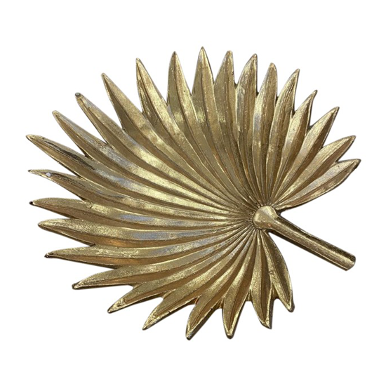 Gold Fan/Palm Dish Décor Piece