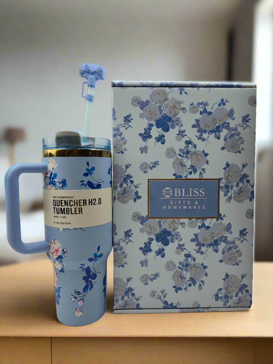 Bliss Gifts floral drink tumbler

