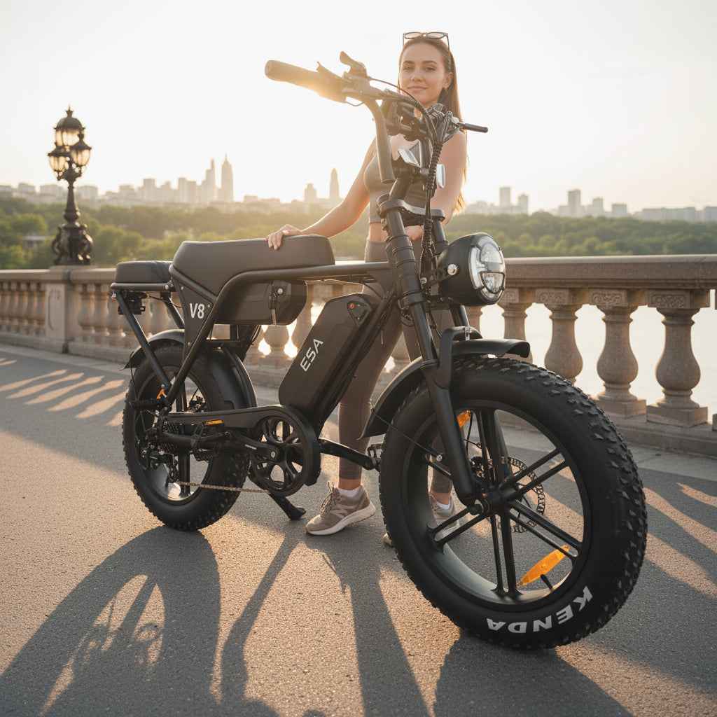 ESA FatRide Pro Electric Mountain Bike – 500W Motor, 48V 2x15Ah Battery, 20-Inch Fat Tyres