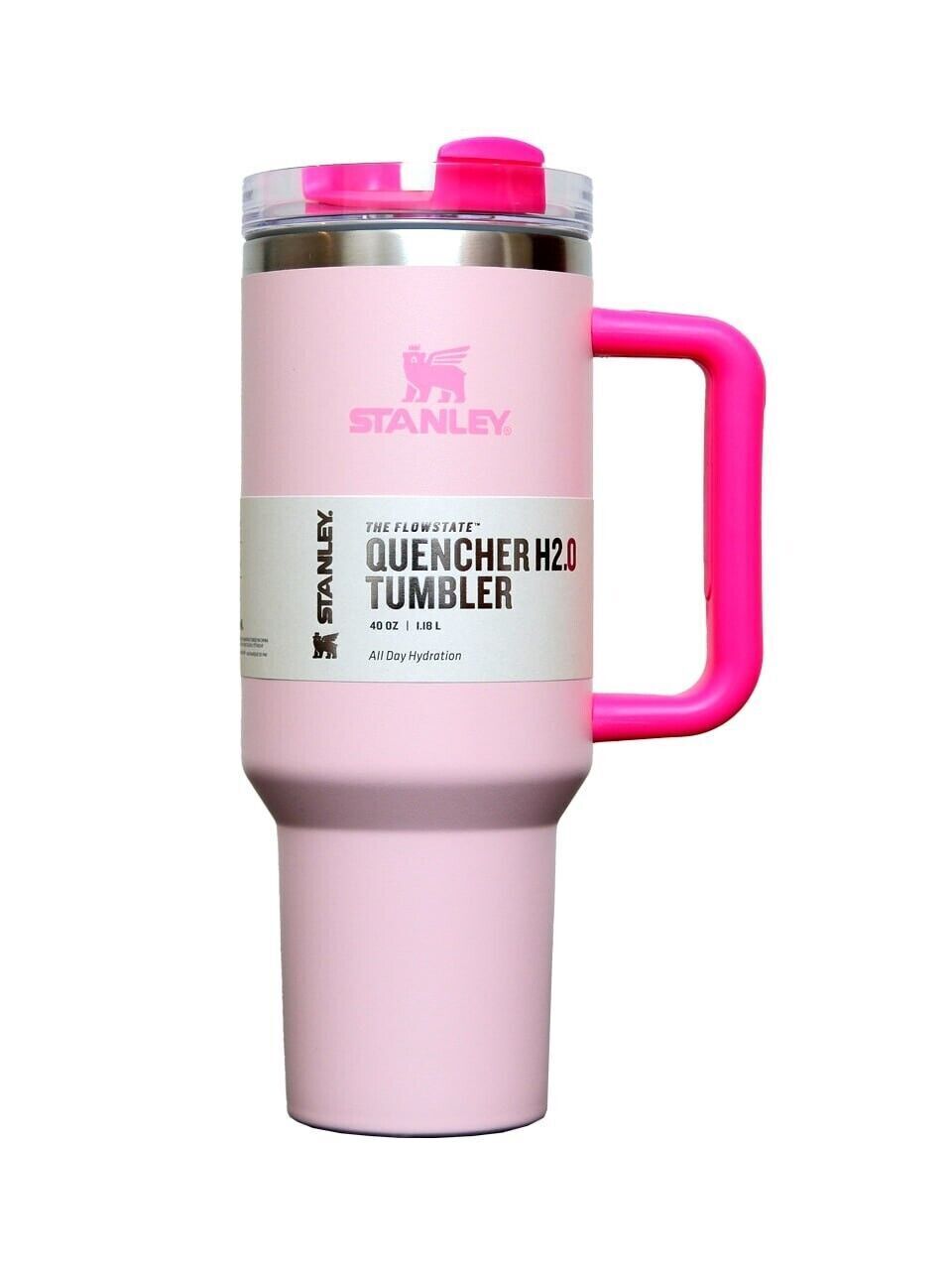 Flamingo Pink  - Winter Stanley Quencher H2.0 Flow State Tumbler 40oz Cup