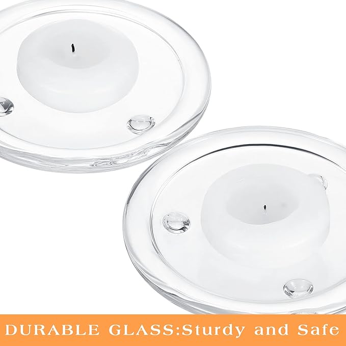 Clear Glass Round Candle Plate- 11x2cm