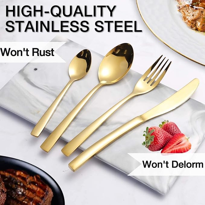 24 pcs Gold Premium Stainless Steel Cutlery Set