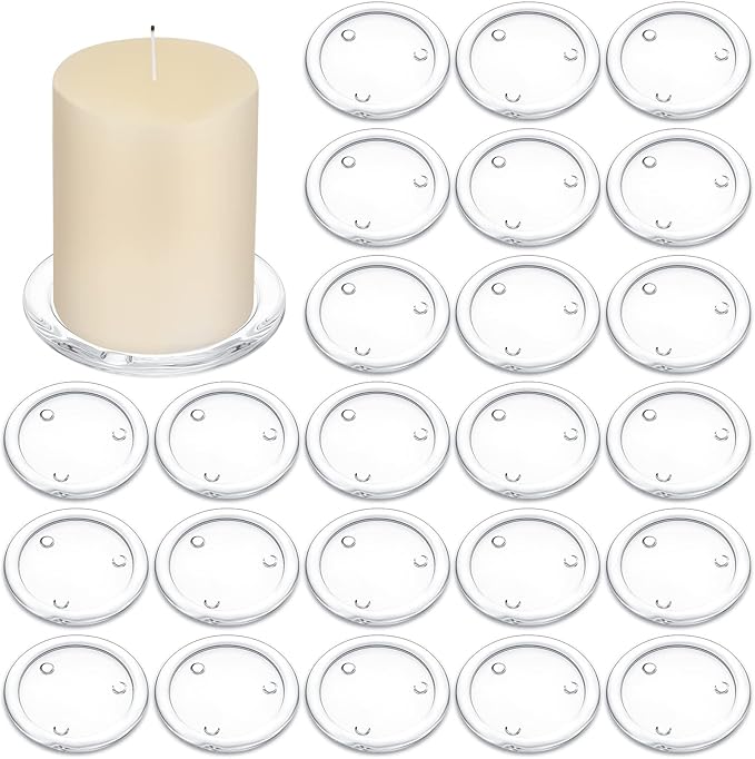 Clear Glass Round Candle Plate- 11x2cm